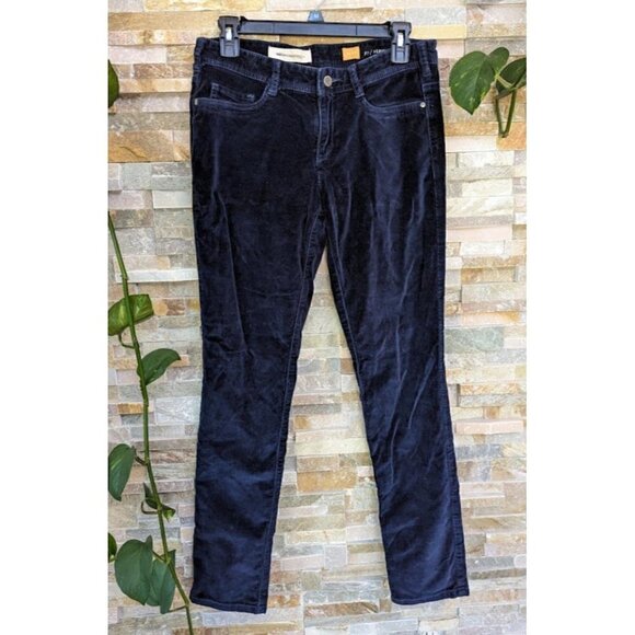 Pilcro and the Letterpress Anthropologie Stet Navy Blue Corduroy Skinny Pant Wom - Picture 1 of 7